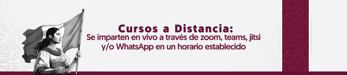 Cursos a Distancia: se imparten en vivo a través de zoom, teams, jitsi y/o WhatsApp en un horario establecido